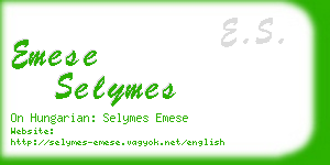 emese selymes business card